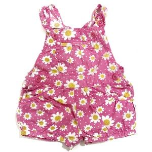 Vintage Oshkosh Vestbak Daisy Pink Overall Shorts